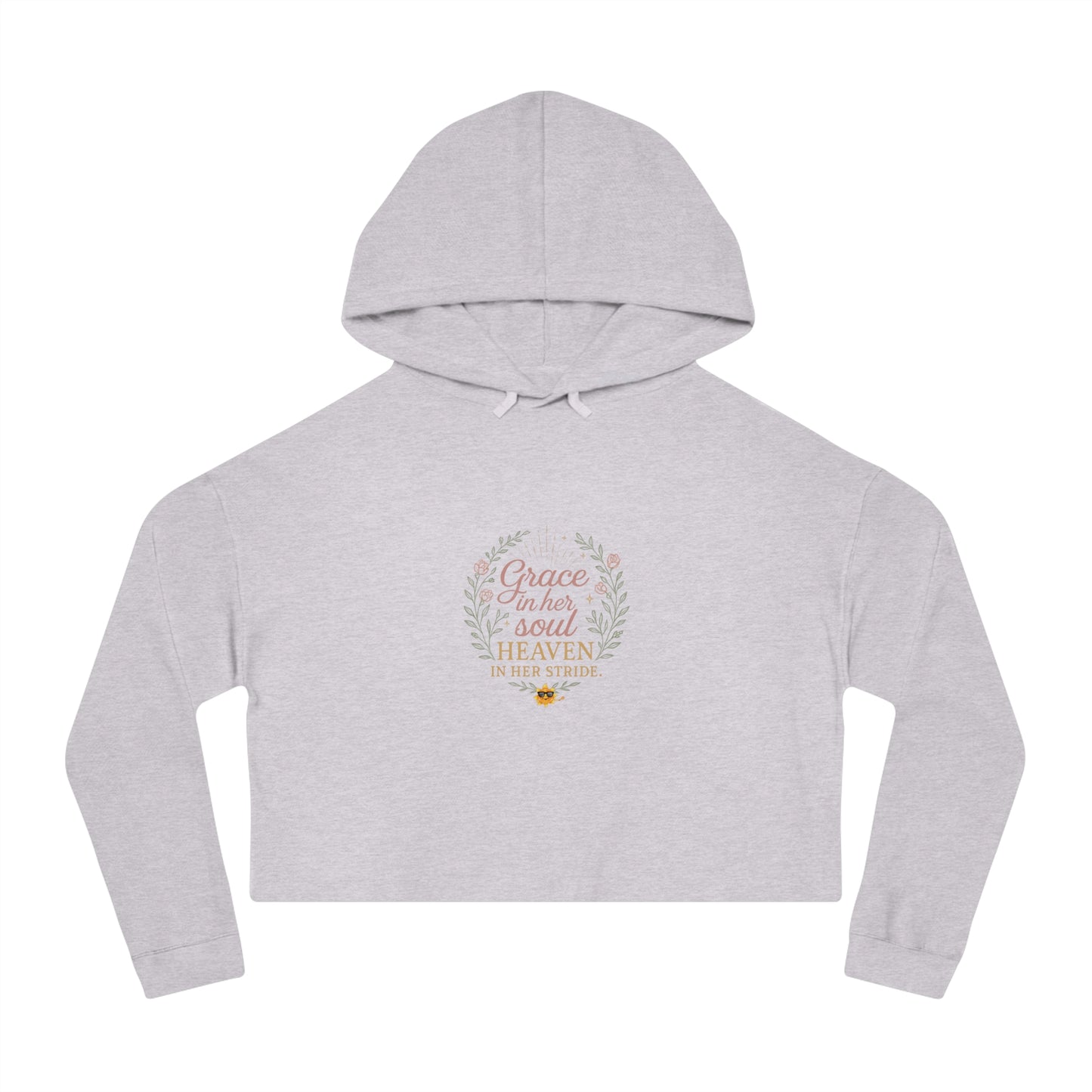 Grace-Inspired Cropped Hoodie for Women, Relaxed Fit, Spiritual Gift, Inspirational Apparel, Cute Layering Piece