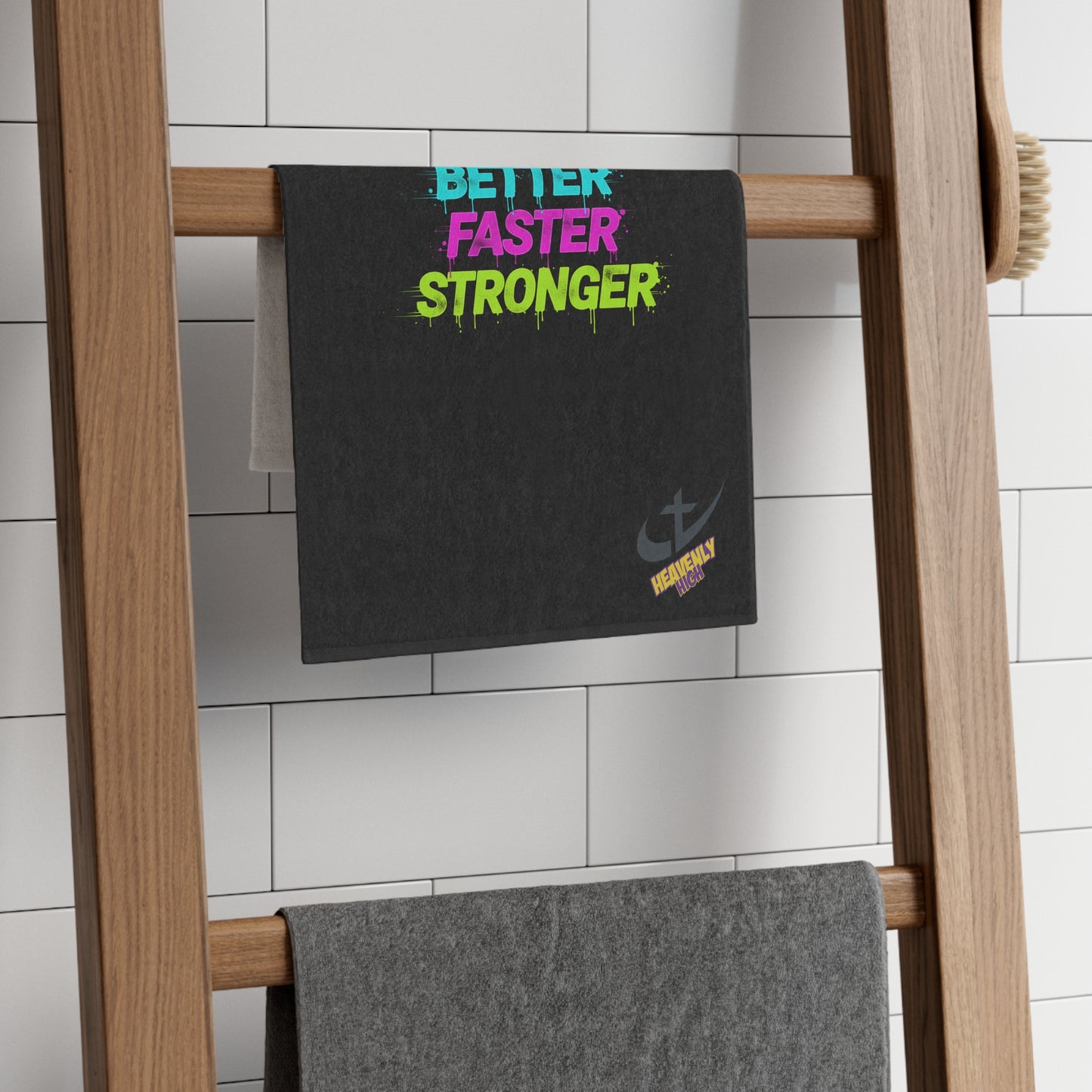 "Better Faster Stronger"– Neon Motivational Sports Towel (11x18)