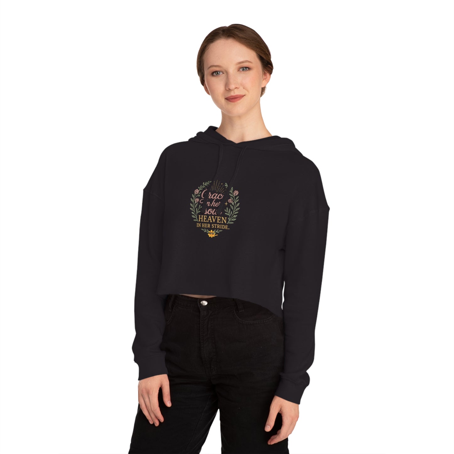 Grace-Inspired Cropped Hoodie for Women, Relaxed Fit, Inspirational Apparel,