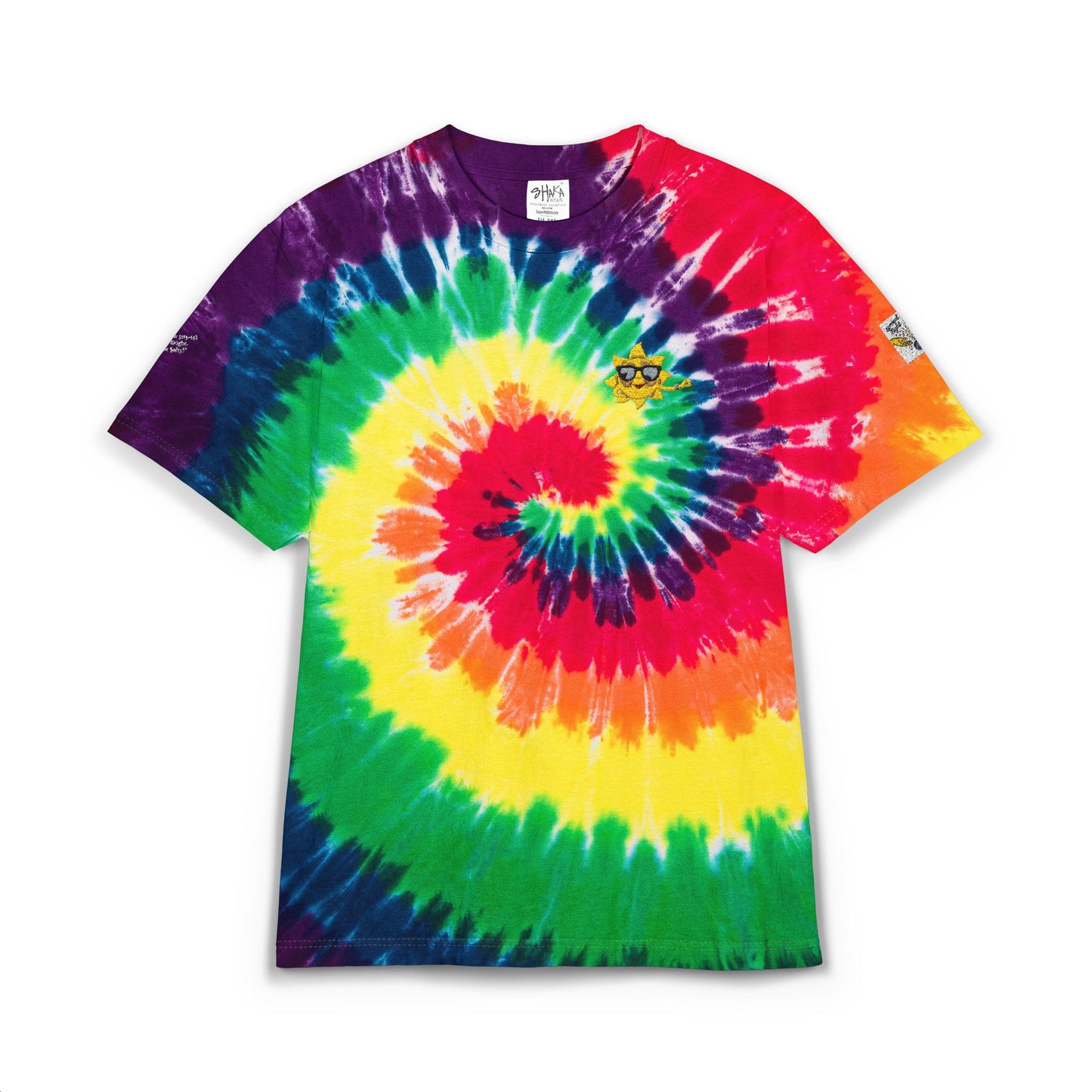 Vibrant Oversized Tie-Dye T-Shirt with Fun Embroidery, Summer Essential, Boho Fashion, Festival Wear, Unisex Casual Tee