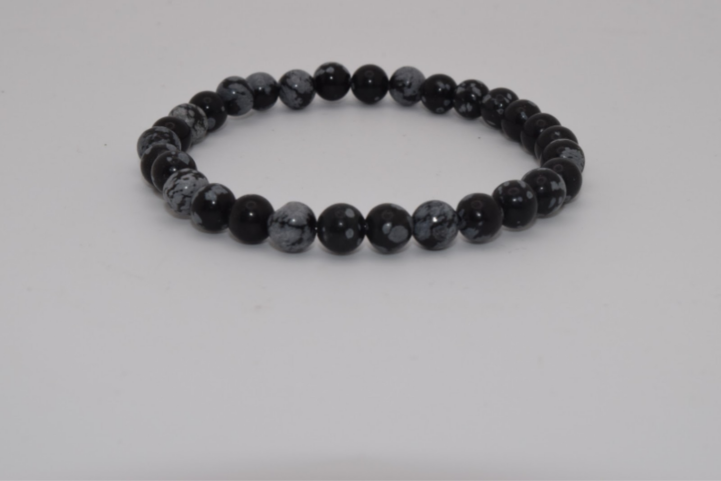 Black Snowflake Bracelet 6mm