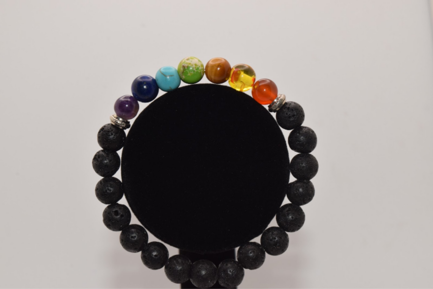 Chakra Lava Stone Crystal Bracelet