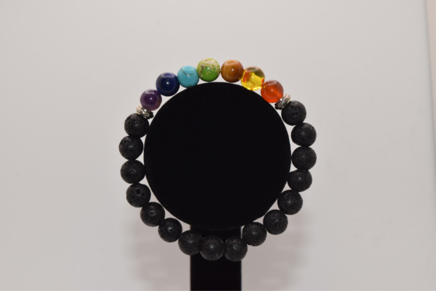 Chakra Lava Stone Crystal Bracelet