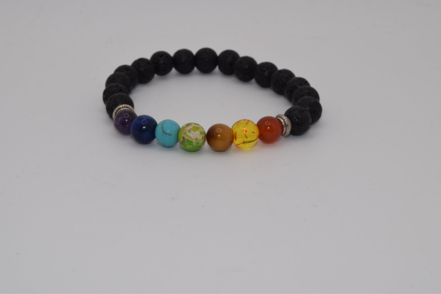 Chakra Lava Stone Crystal Bracelet