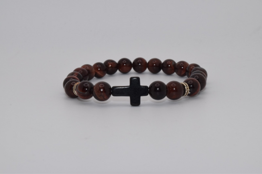 Braided Cross Beaded Bracelet - 8mm Coco