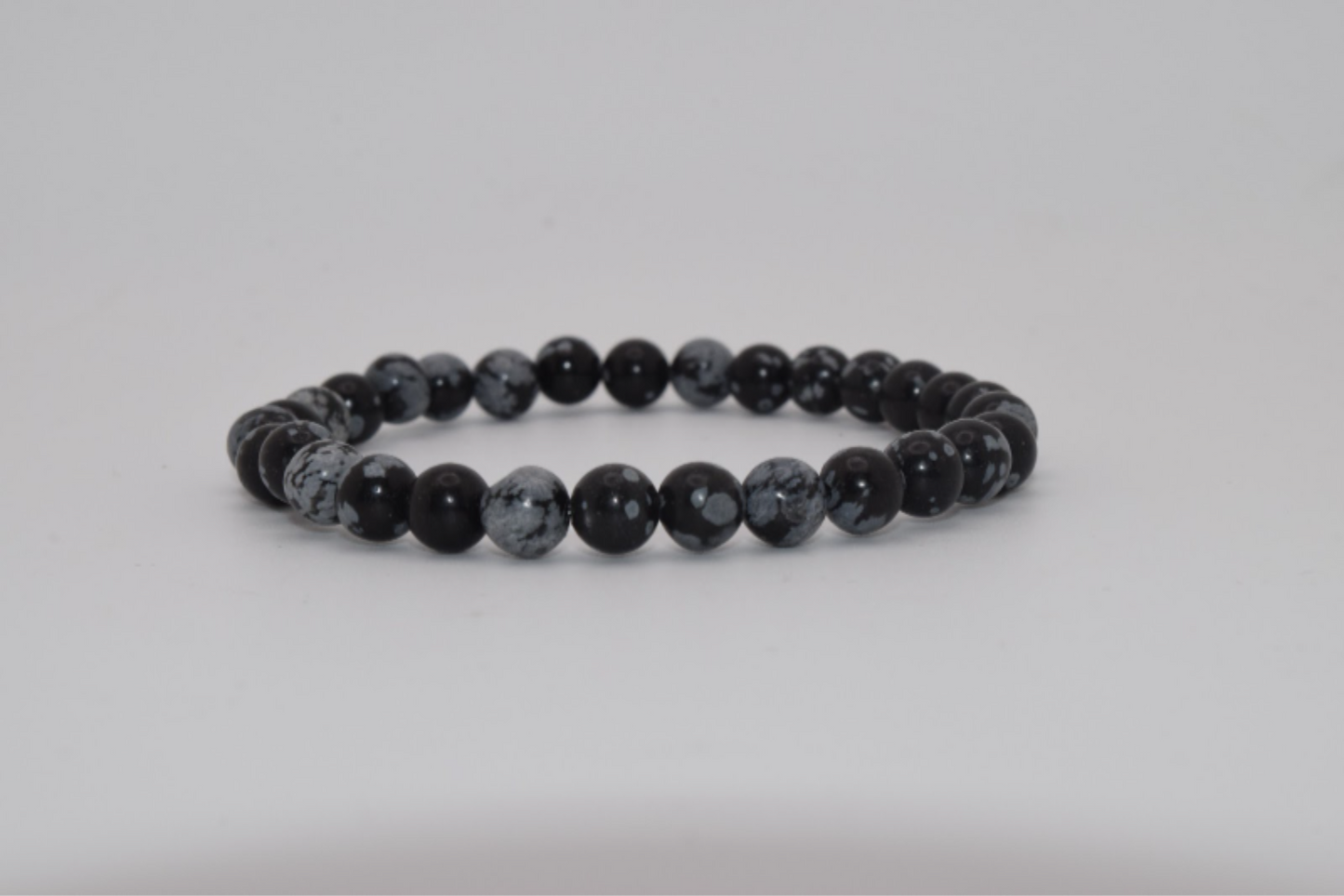 Black Snowflake Bracelet 6mm