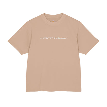 “Live Active. Stay Inspired.” with Happiness & Success — Boxy Graphic T-Shirt