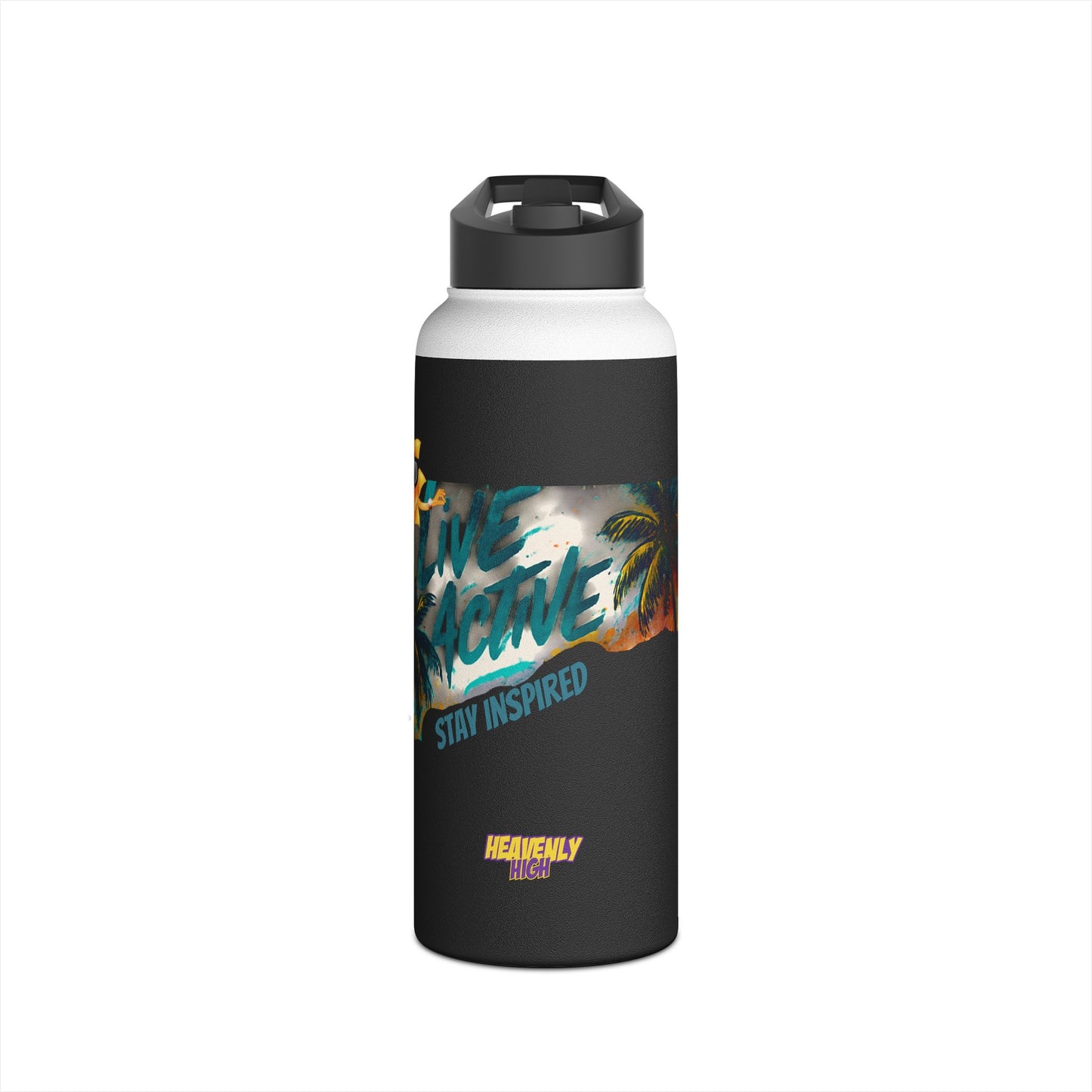Live Active Stainless Steel Water Bottle — Stay Inspired Tropical Sports Flask