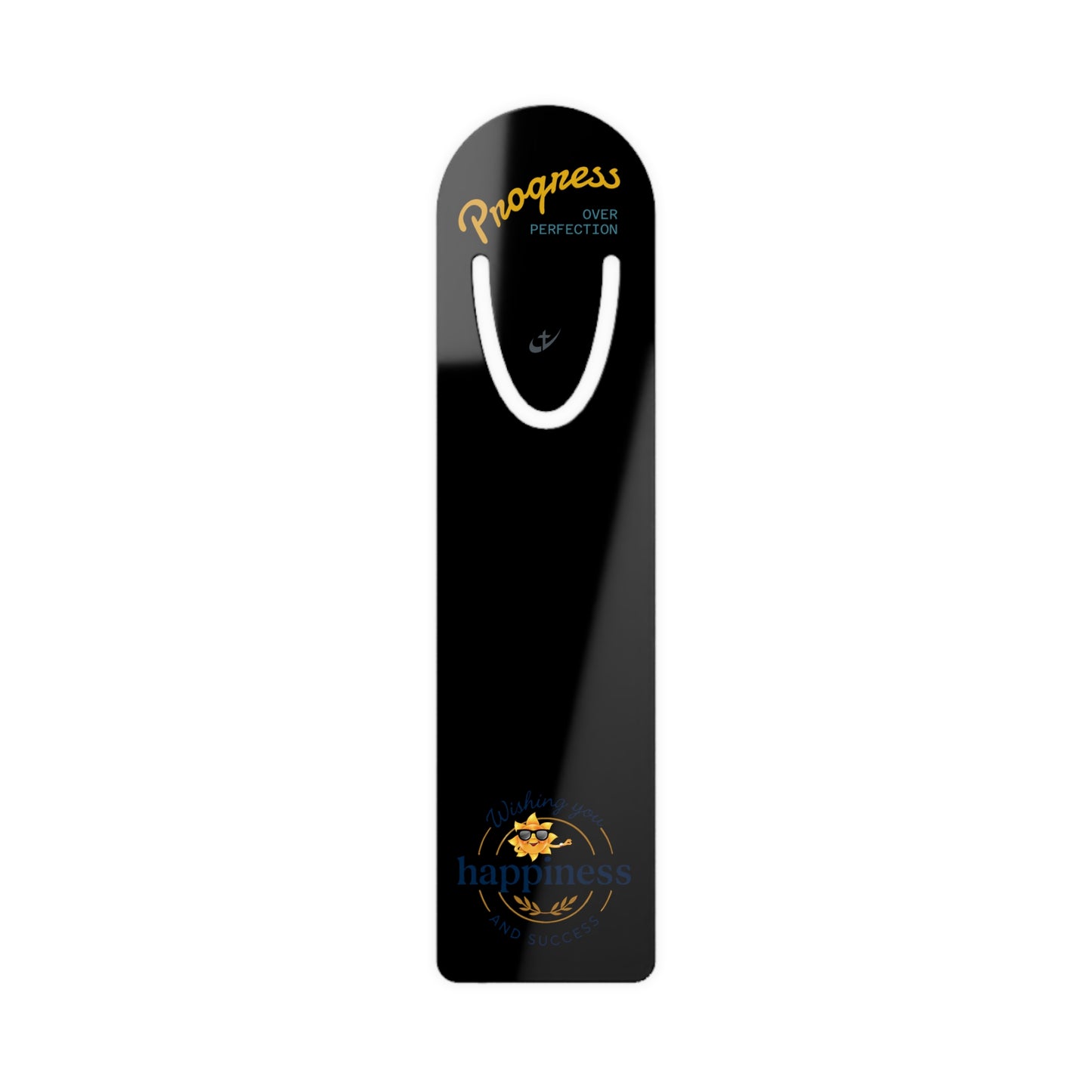 Progress Over Perfection — Wishing You Happiness and Success Inspirational Metal Bookmark