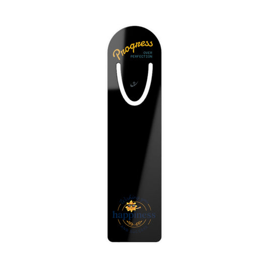 Progress Over Perfection — Wishing You Happiness and Success Inspirational Metal Bookmark