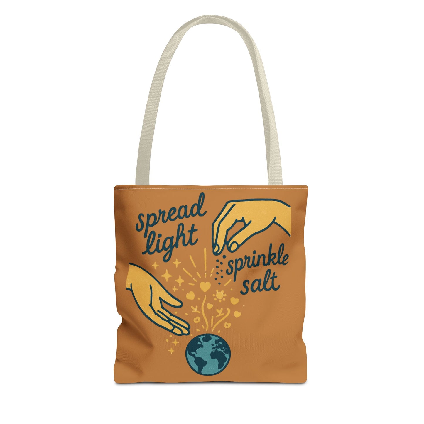 Inspirational Tote Bag - Spread Light, Sprinkle Salt - Eco-Friendly Shopping Bag, Beach Tote, Gift for Friends, Summer Accessory