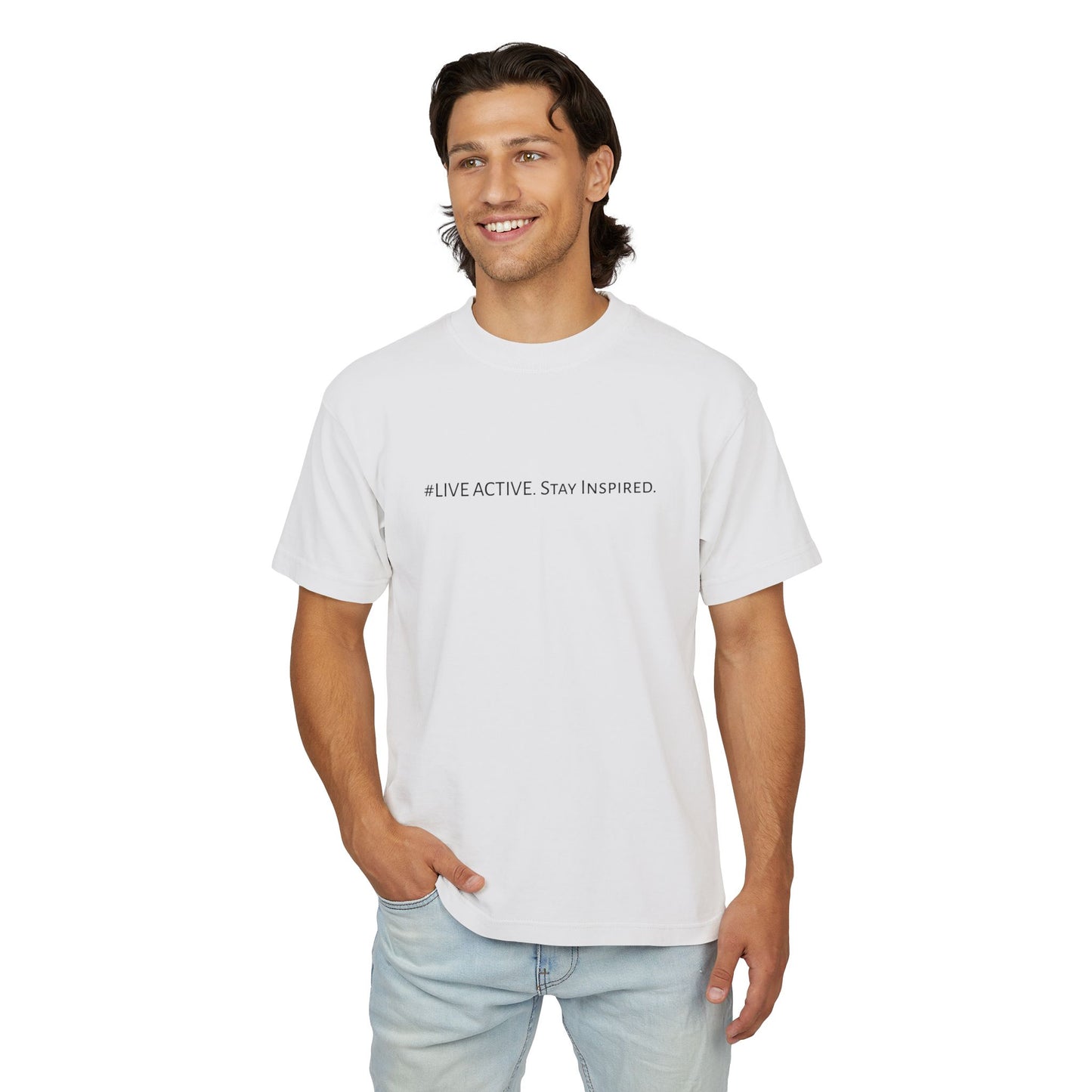 “Live Active. Stay Inspired.” with Happiness & Success — Boxy Graphic T-Shirt