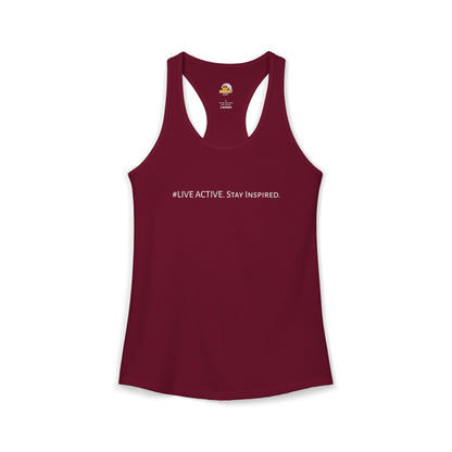 Women's "Live Active. Stay Inspired." Tank (White Logo)