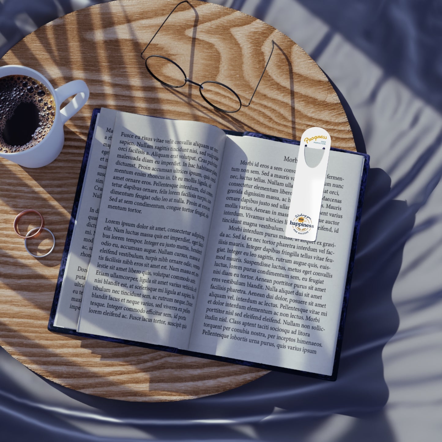 Progress Over Perfection — Wishing You Happiness and Success Inspirational Metal Bookmark