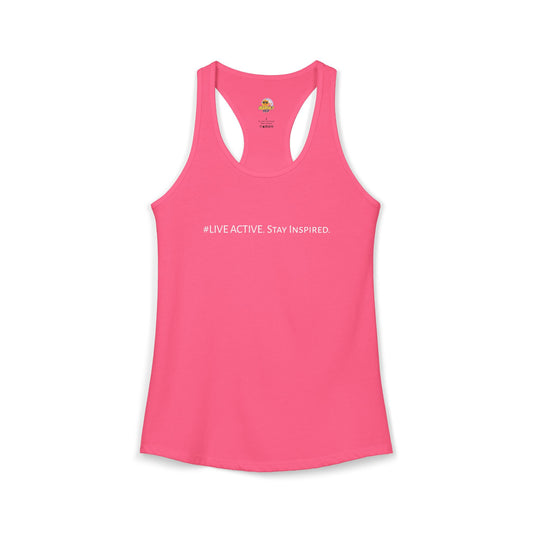 Women's "Live Active. Stay Inspired." Tank (White Logo)