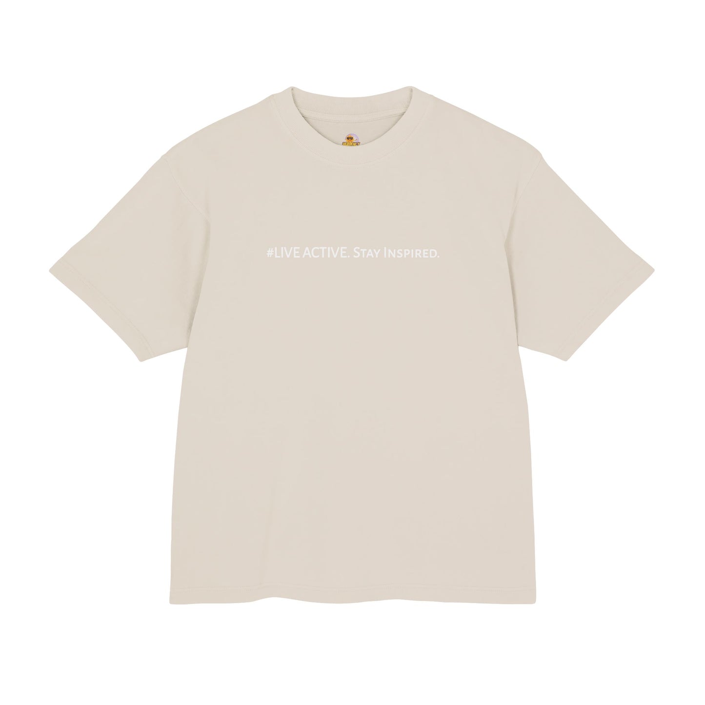 “Live Active. Stay Inspired.” with Happiness & Success — Boxy Graphic T-Shirt