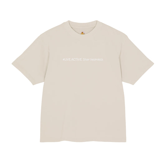 “Live Active. Stay Inspired.” with Happiness & Success — Boxy Graphic T-Shirt