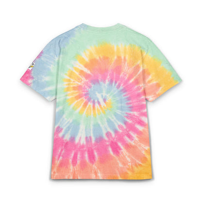 Vibrant Oversized Tie-Dye T-Shirt with Fun Embroidery, Summer Essential, Boho Fashion, Festival Wear, Unisex Casual Tee
