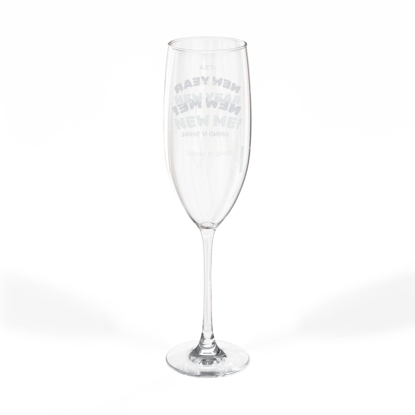 New Year New Me Celebration Glass –Personalized  Engraved 8oz Champagne Flute