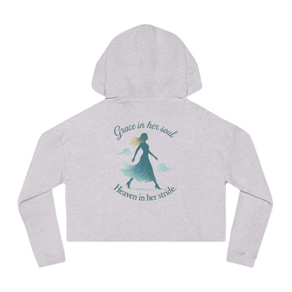 Grace-Inspired Cropped Hoodie for Women, Relaxed Fit, Spiritual Gift, Inspirational Apparel, Cute Layering Piece