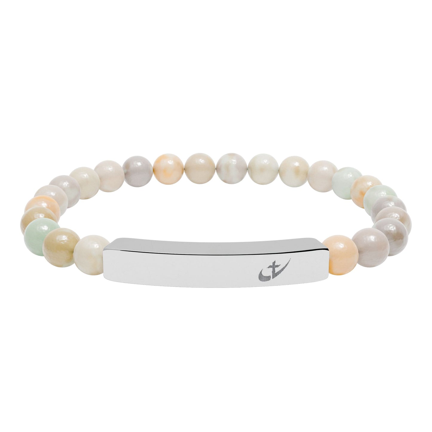 HeavenlyHigh Swoosh Beaded Bracelets — Natural Stone Stretch Bar Bracelets