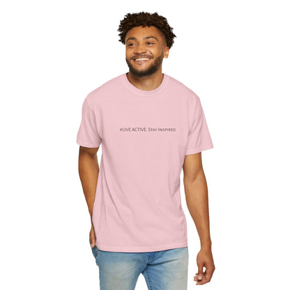 Live Active. Stay Inspired T-Shirt —Motivational Graphic Tee (Black Logo)