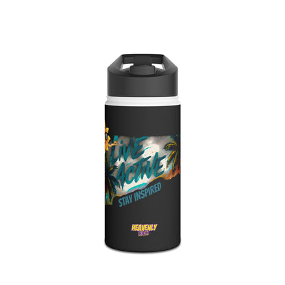 Live Active Stainless Steel Water Bottle — Stay Inspired Tropical Sports Flask