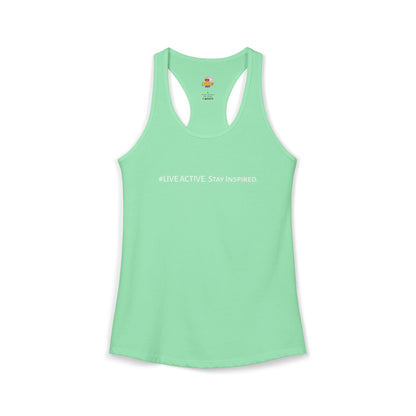 Women's "Live Active. Stay Inspired." Tank (White Logo)