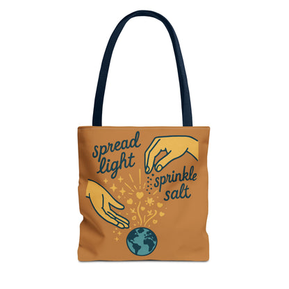 Inspirational Tote Bag - Spread Light, Sprinkle Salt - Eco-Friendly Shopping Bag, Beach Tote, Gift for Friends, Summer Accessory
