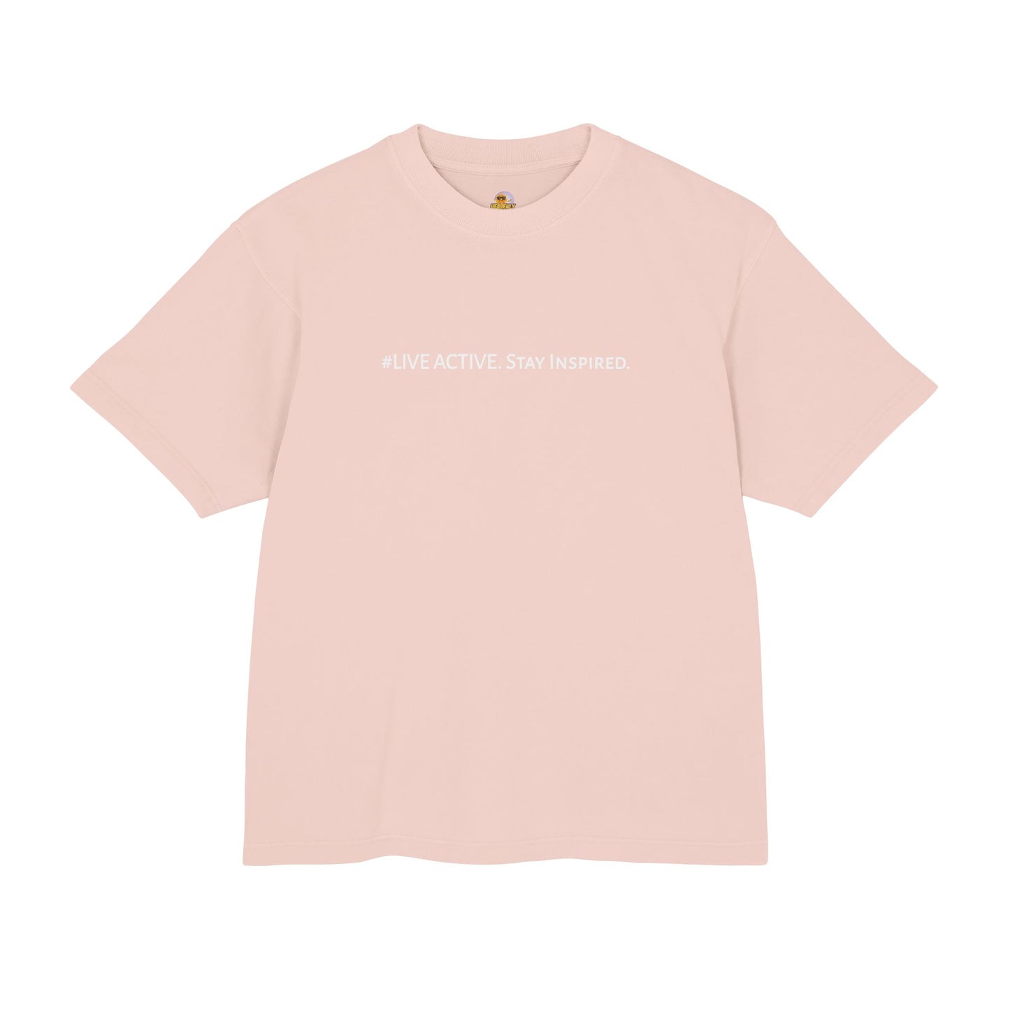“Live Active. Stay Inspired.” with Happiness & Success — Boxy Graphic T-Shirt