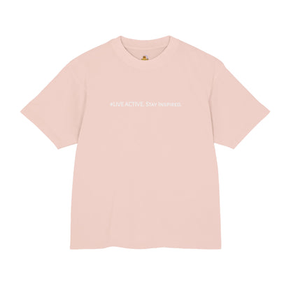 “Live Active. Stay Inspired.” with Happiness & Success — Boxy Graphic T-Shirt
