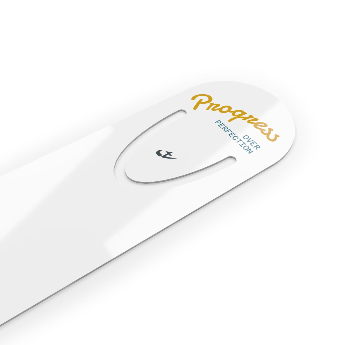 Progress Over Perfection — Wishing You Happiness and Success Inspirational Metal Bookmark