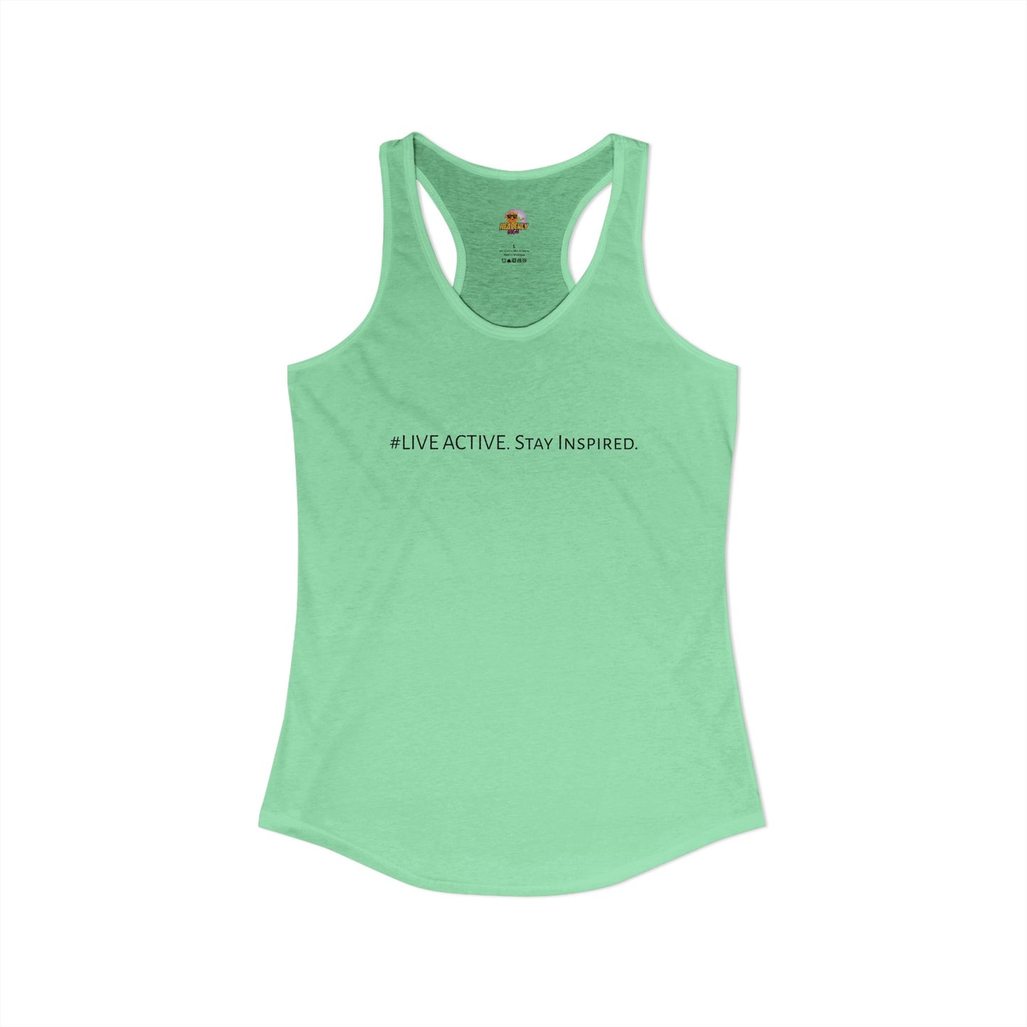 Women's "Live Active. Stay Inspired." Tank (Black Logo)