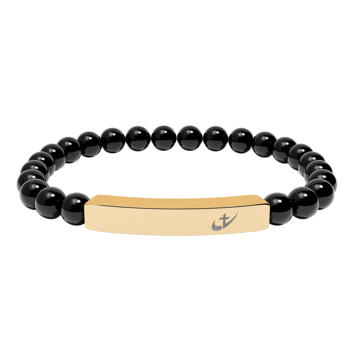 HeavenlyHigh Swoosh Beaded Bracelets — Natural Stone Stretch Bar Bracelets