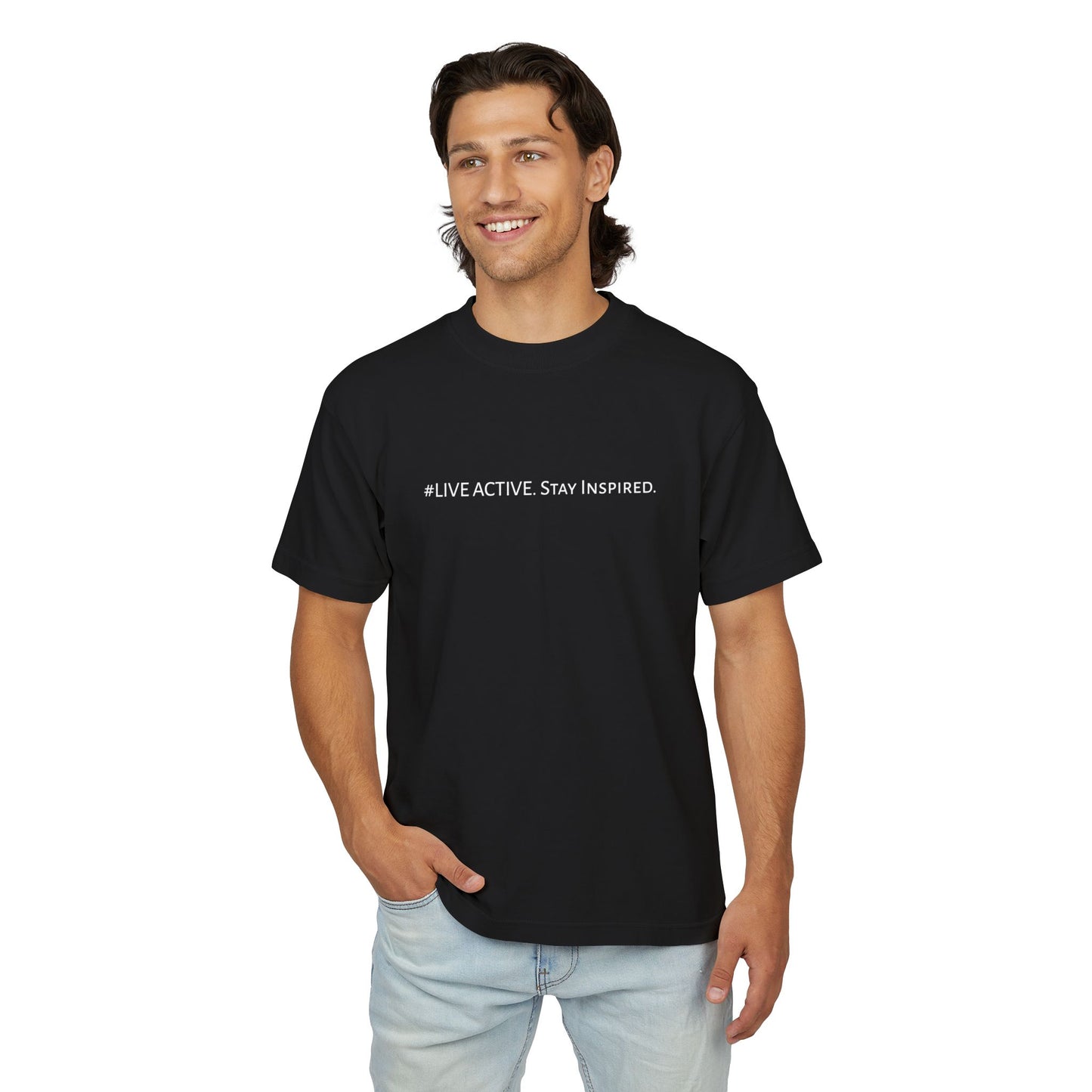 “Live Active. Stay Inspired.” with Happiness & Success — Boxy Graphic T-Shirt