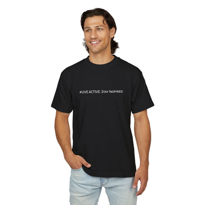 “Live Active. Stay Inspired.” with Happiness & Success — Boxy Graphic T-Shirt
