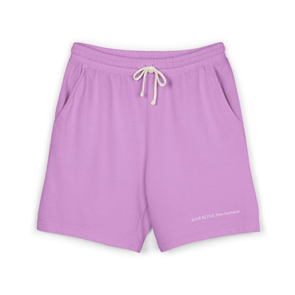 "Live Active. Stay Inspired." Sweat Shorts — Lightweight Casual Lounge Shorts (White Logo)