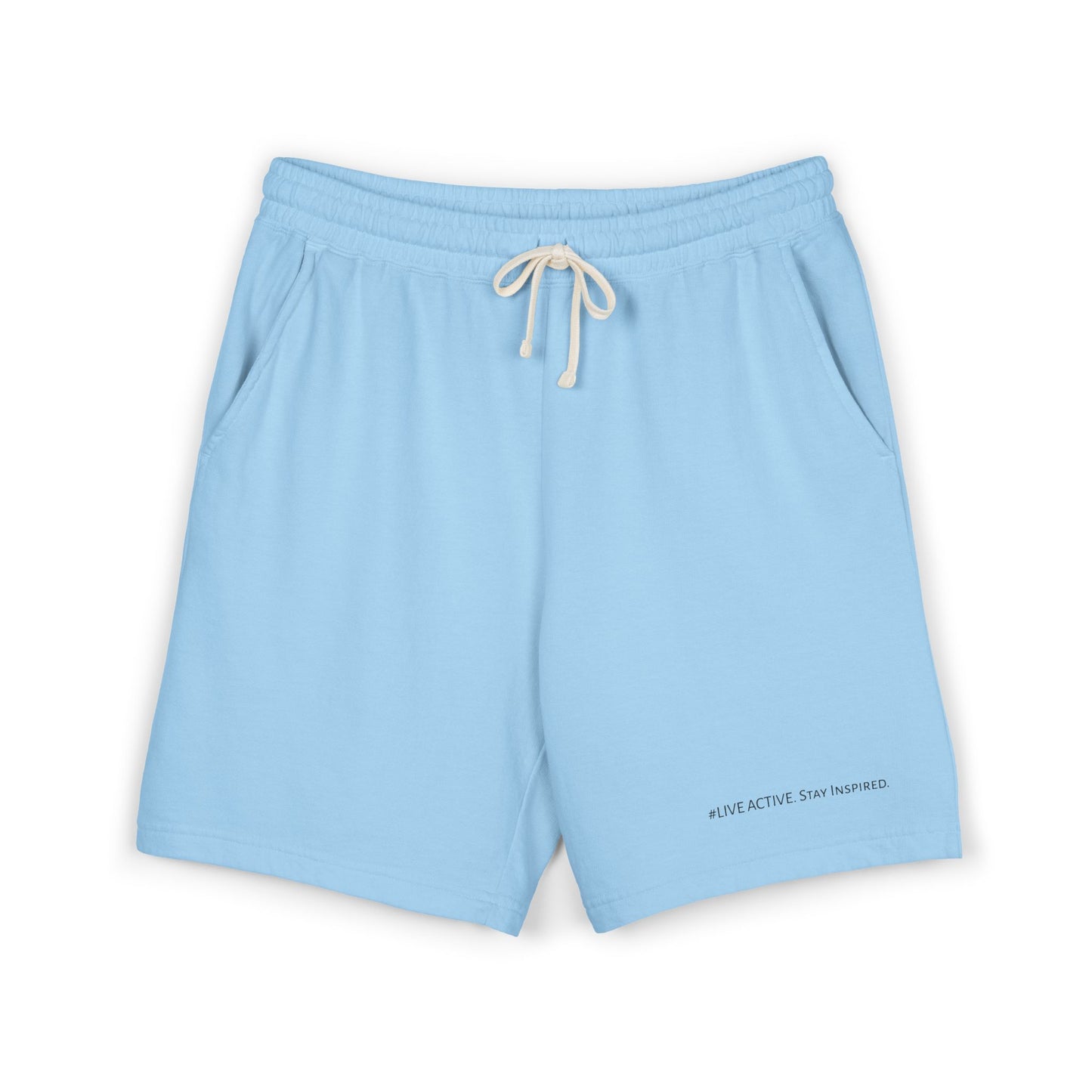 "Live Active. Stay Inspired." Sweat Shorts — Lightweight Casual Lounge Shorts (Black Logo)