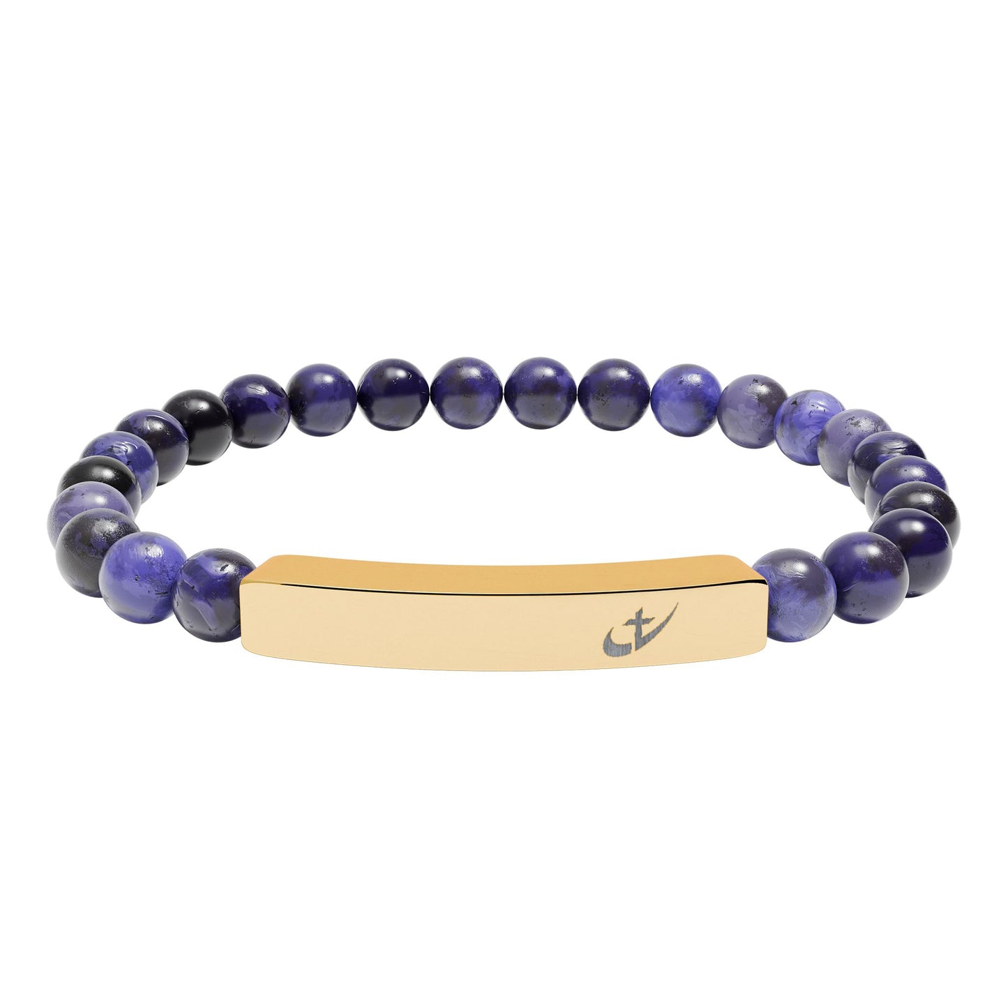 HeavenlyHigh Swoosh Beaded Bracelets — Natural Stone Stretch Bar Bracelets