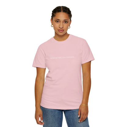 Live Active. Stay Inspired T-Shirt —Motivational Graphic Tee (White logo)