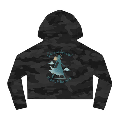 Grace-Inspired Cropped Hoodie for Women, Relaxed Fit, Spiritual Gift, Inspirational Apparel, Cute Layering Piece