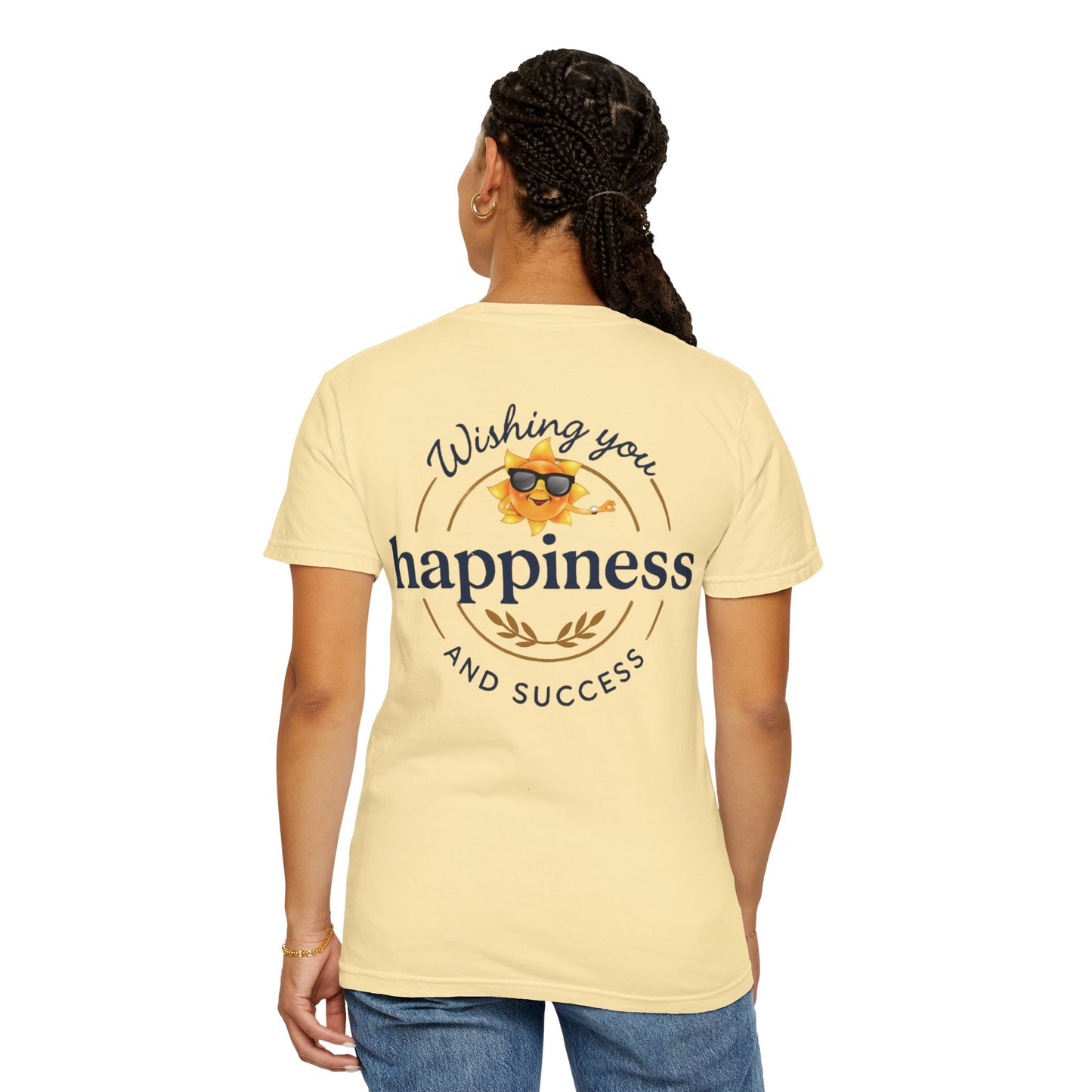 Wishing You Happiness Unisex T-Shirt, Casual Wear, Gift for Friends, Positive Vibes Tee, Summer Style, Motivational Clothing