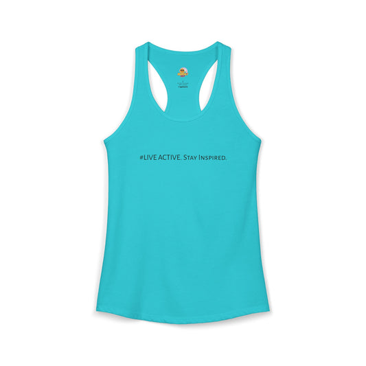 Women's "Live Active. Stay Inspired." Tank (Black Logo)