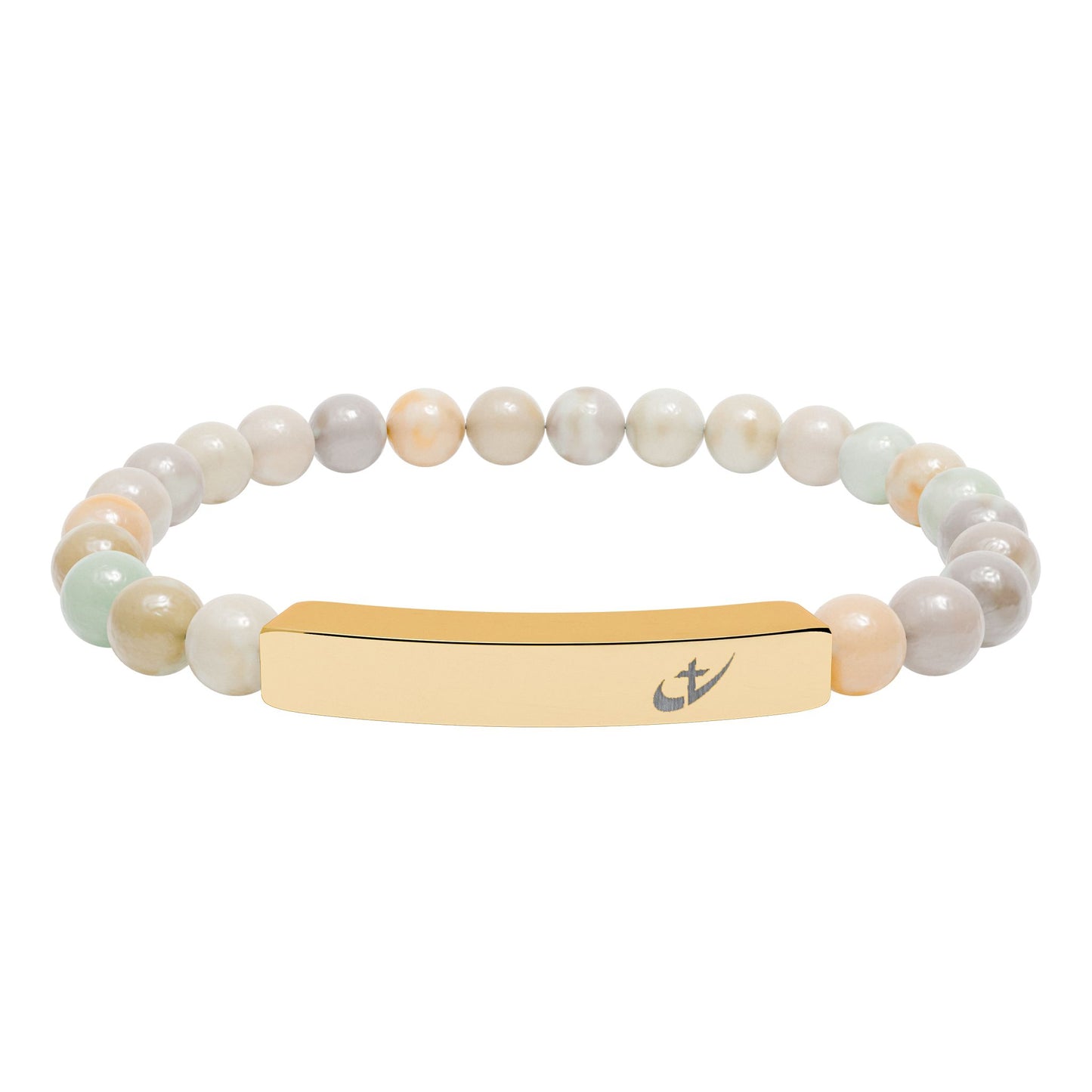 HeavenlyHigh Swoosh Beaded Bracelets — Natural Stone Stretch Bar Bracelets