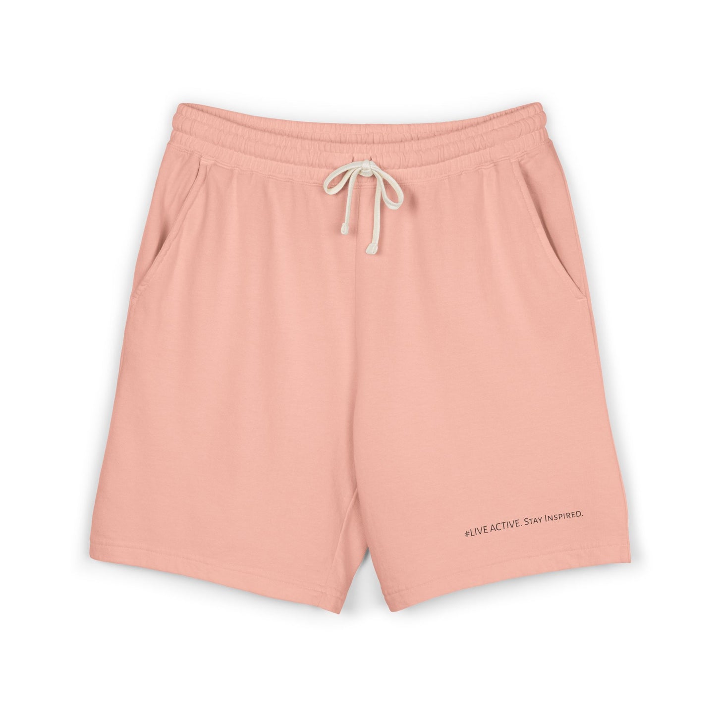 "Live Active. Stay Inspired." Sweat Shorts — Lightweight Casual Lounge Shorts (Black Logo)