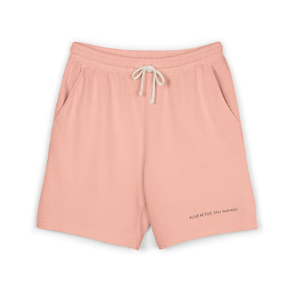 "Live Active. Stay Inspired." Sweat Shorts — Lightweight Casual Lounge Shorts (Black Logo)