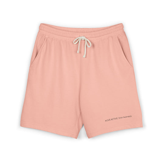 "Live Active. Stay Inspired." Sweat Shorts — Lightweight Casual Lounge Shorts (Black Logo)