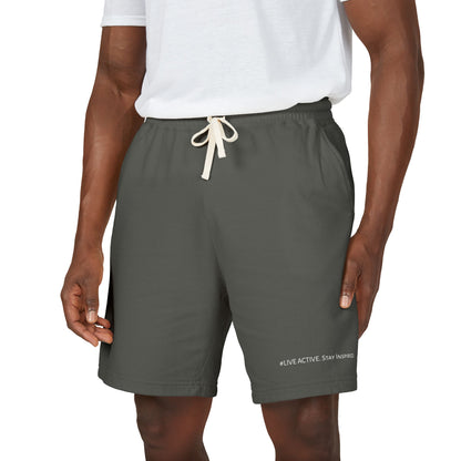 "Live Active. Stay Inspired." Sweat Shorts — Lightweight Casual Lounge Shorts (White Logo)