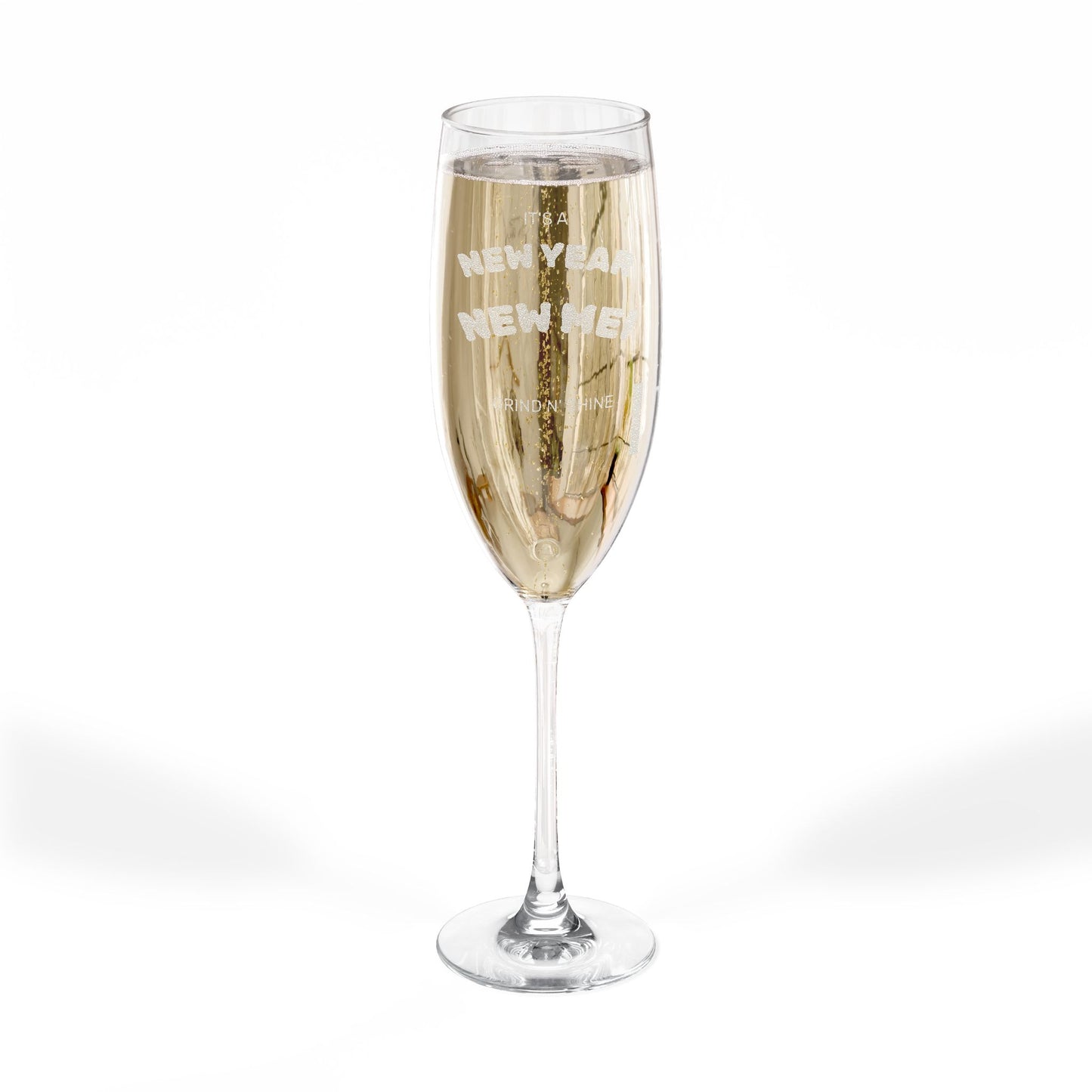 New Year New Me Celebration Glass –Personalized  Engraved 8oz Champagne Flute