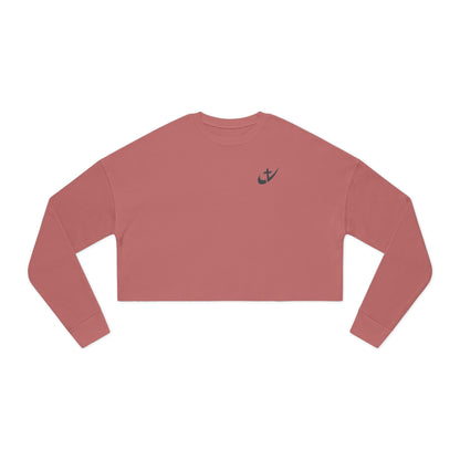 Heavenlyhigh swoosh Logo— Women's  Nautical Casual Cropped Top Sweatshirt